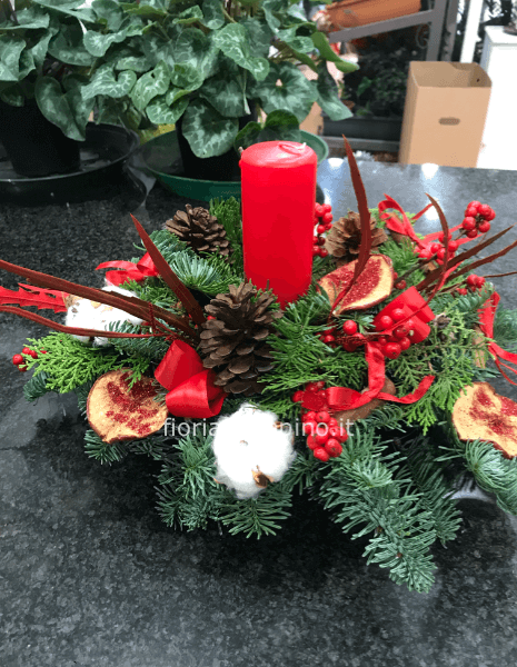 Centrotavola natalizio rosso