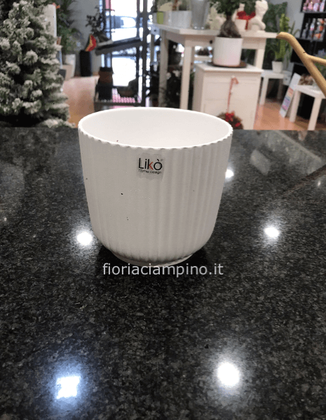VASO CERAMICA DIAM 13 CM BIANCO
