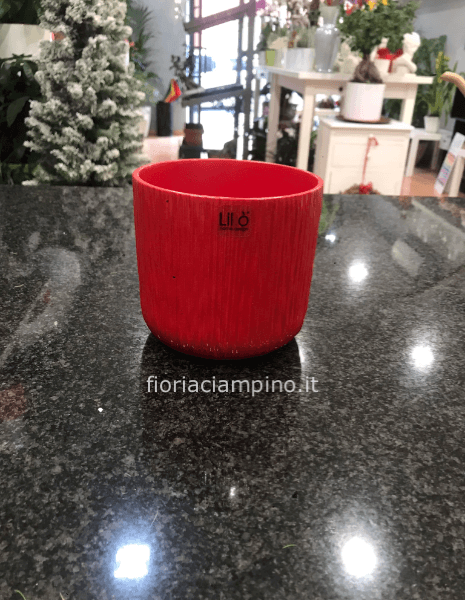VASO CERAMICA DIAM 13 CM ROSSO