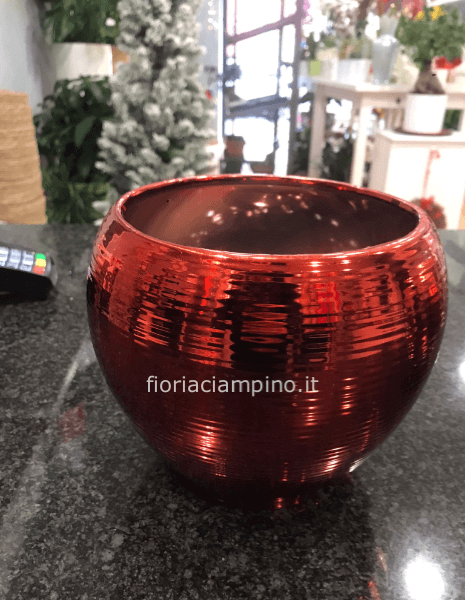 VASO CERAMICA DIAM 16 CM METAL ORO