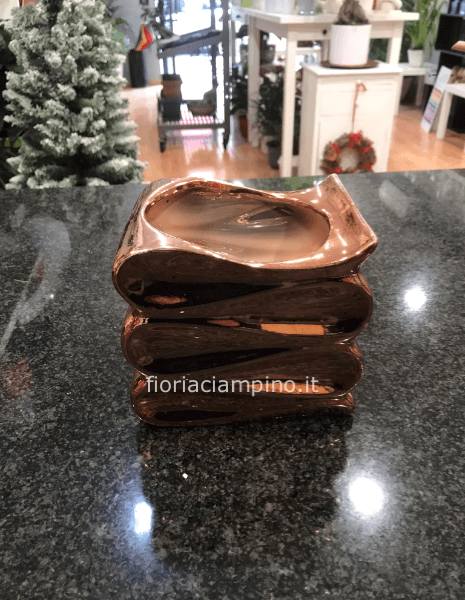 VASO CERAMICA CM 16 METAL ROSE GOLD